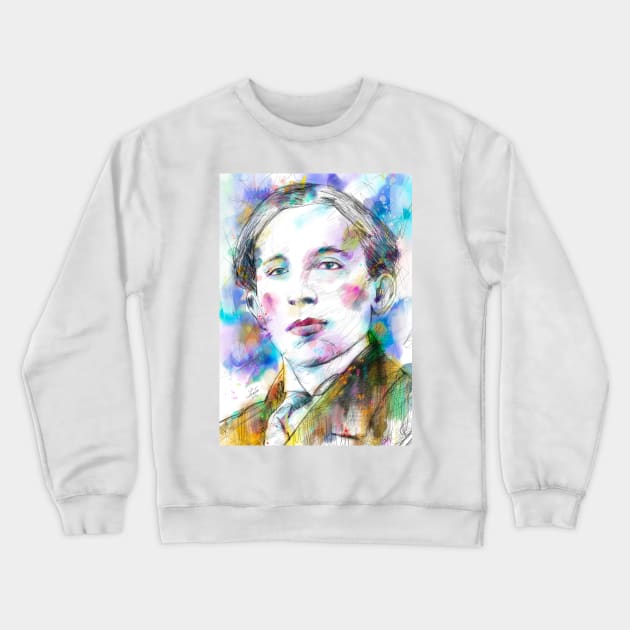 PAUL ELUARD watercolor portrait Crewneck Sweatshirt by lautir